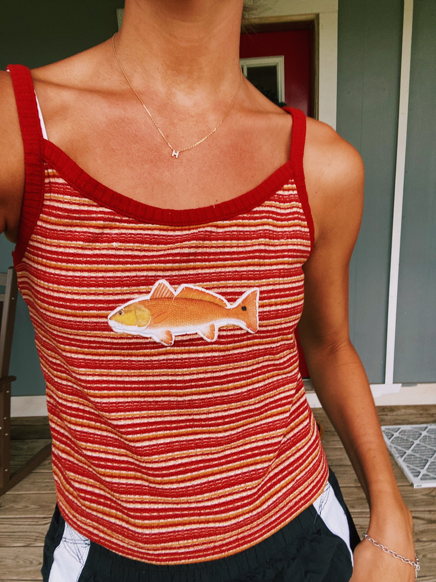 Red striped redfish tank