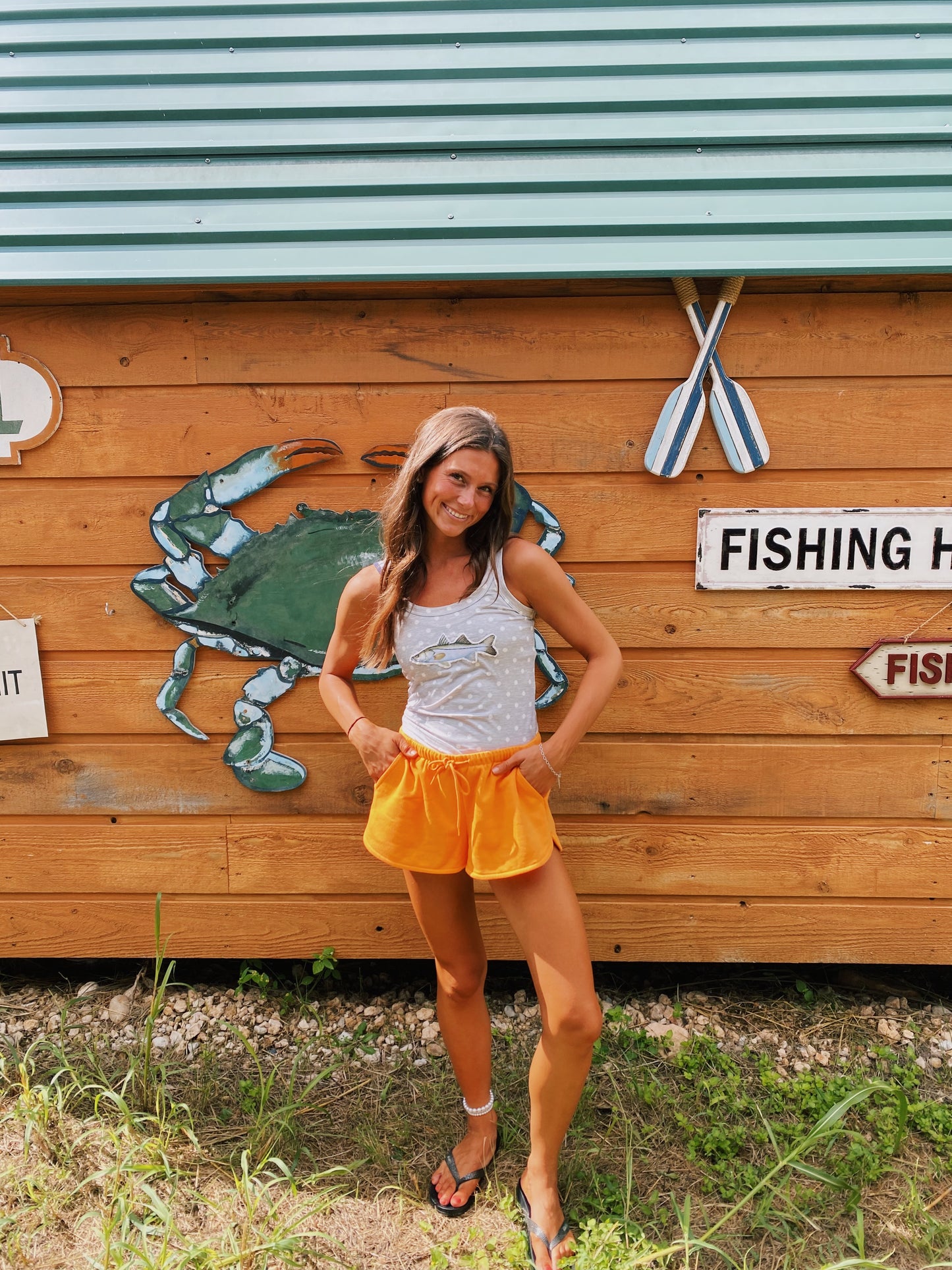 Polkadot snook tank in ash