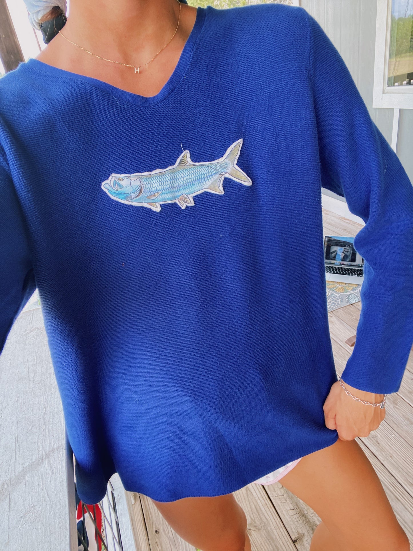 Blue tarpon sweater