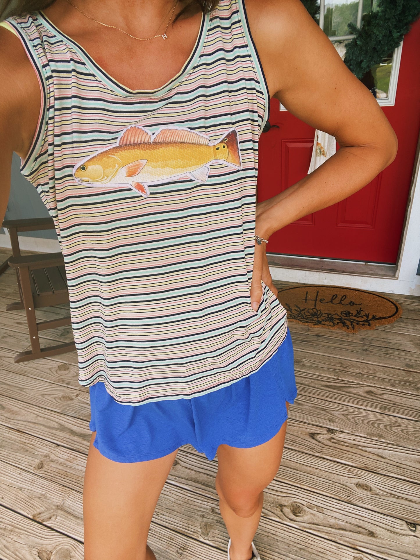 Rainbow striped redfish tank