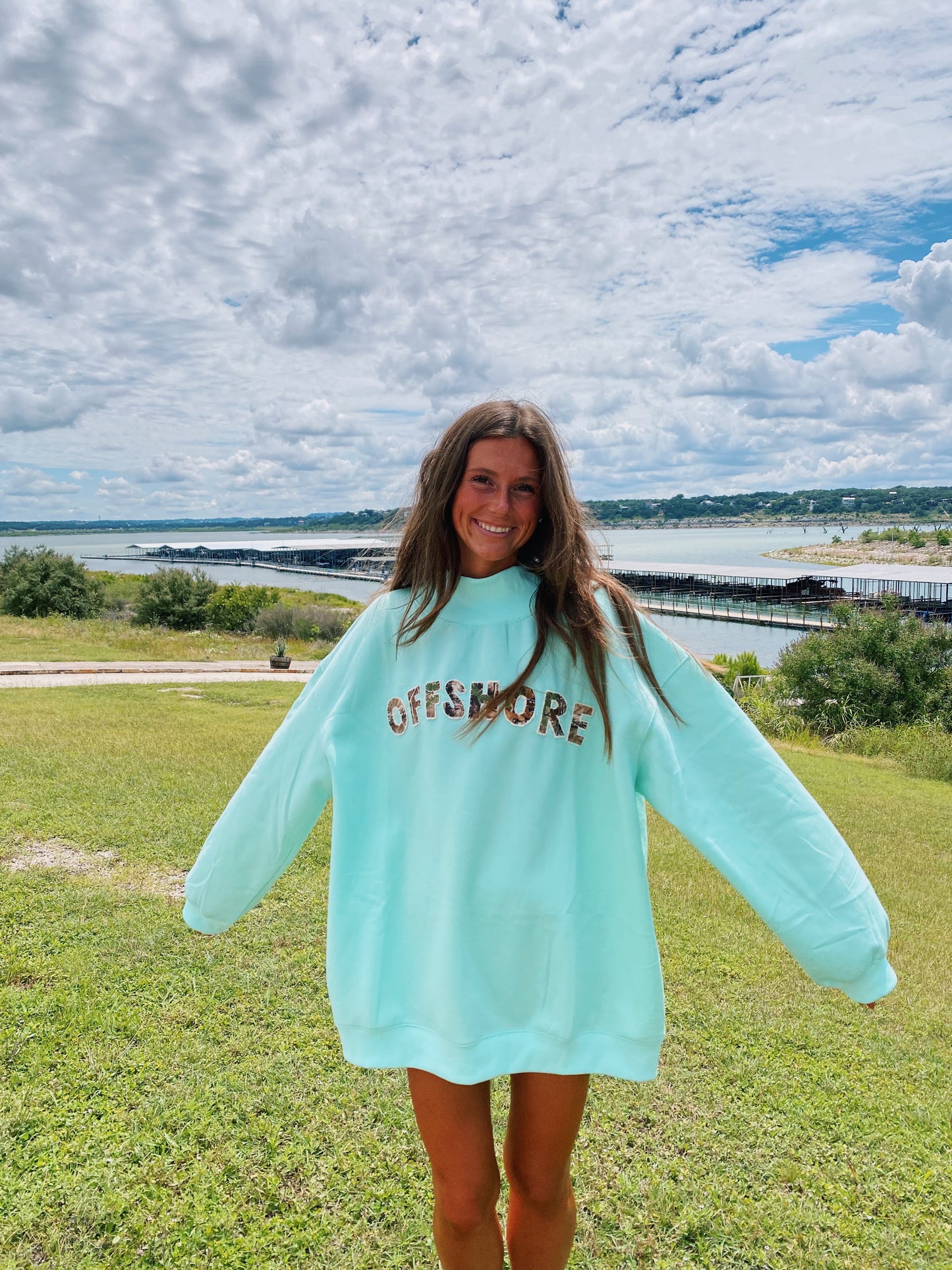 Offshore mockneck in mint green