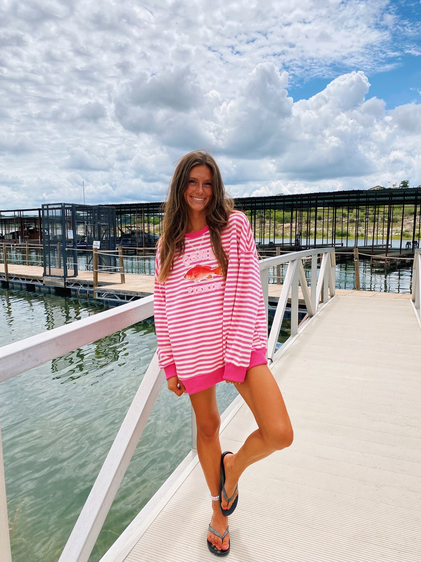 pink stripe snapper fishin crew