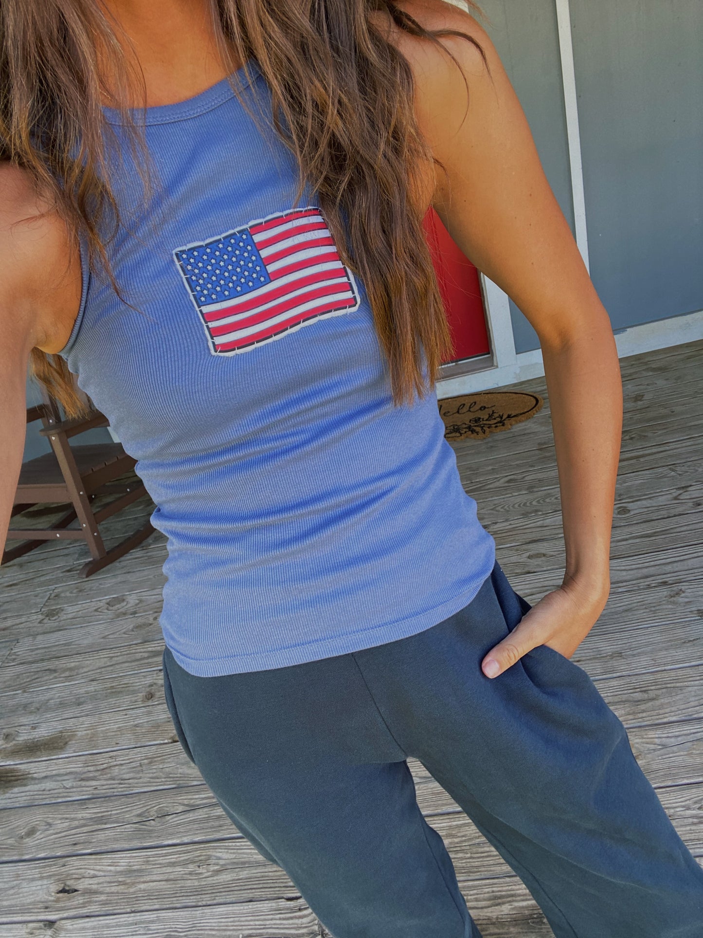 denim flag tank