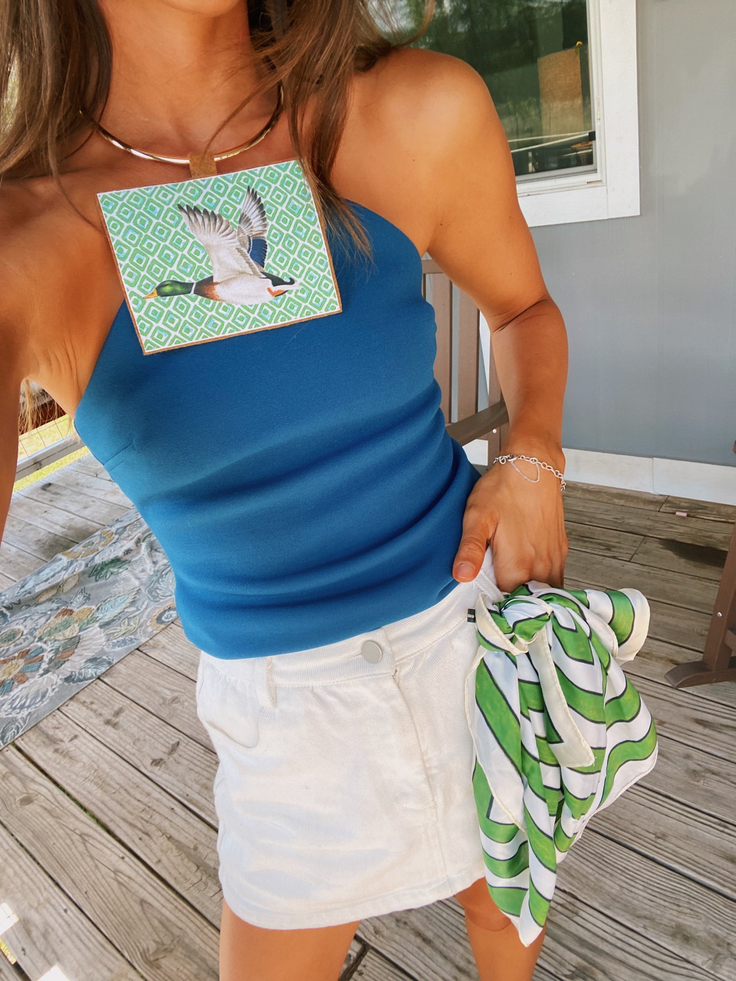 Mallard stamp necklace