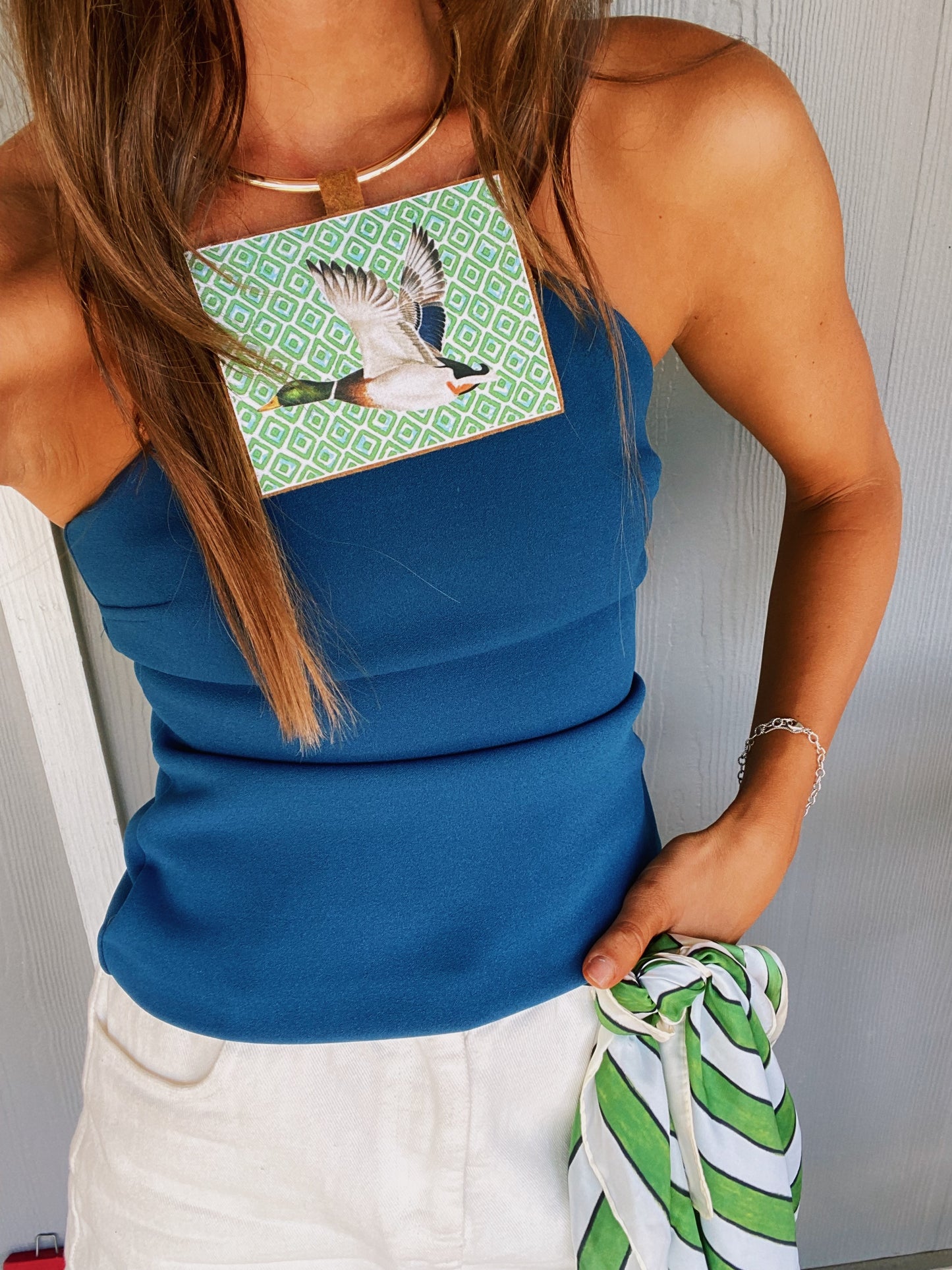 Mallard stamp necklace