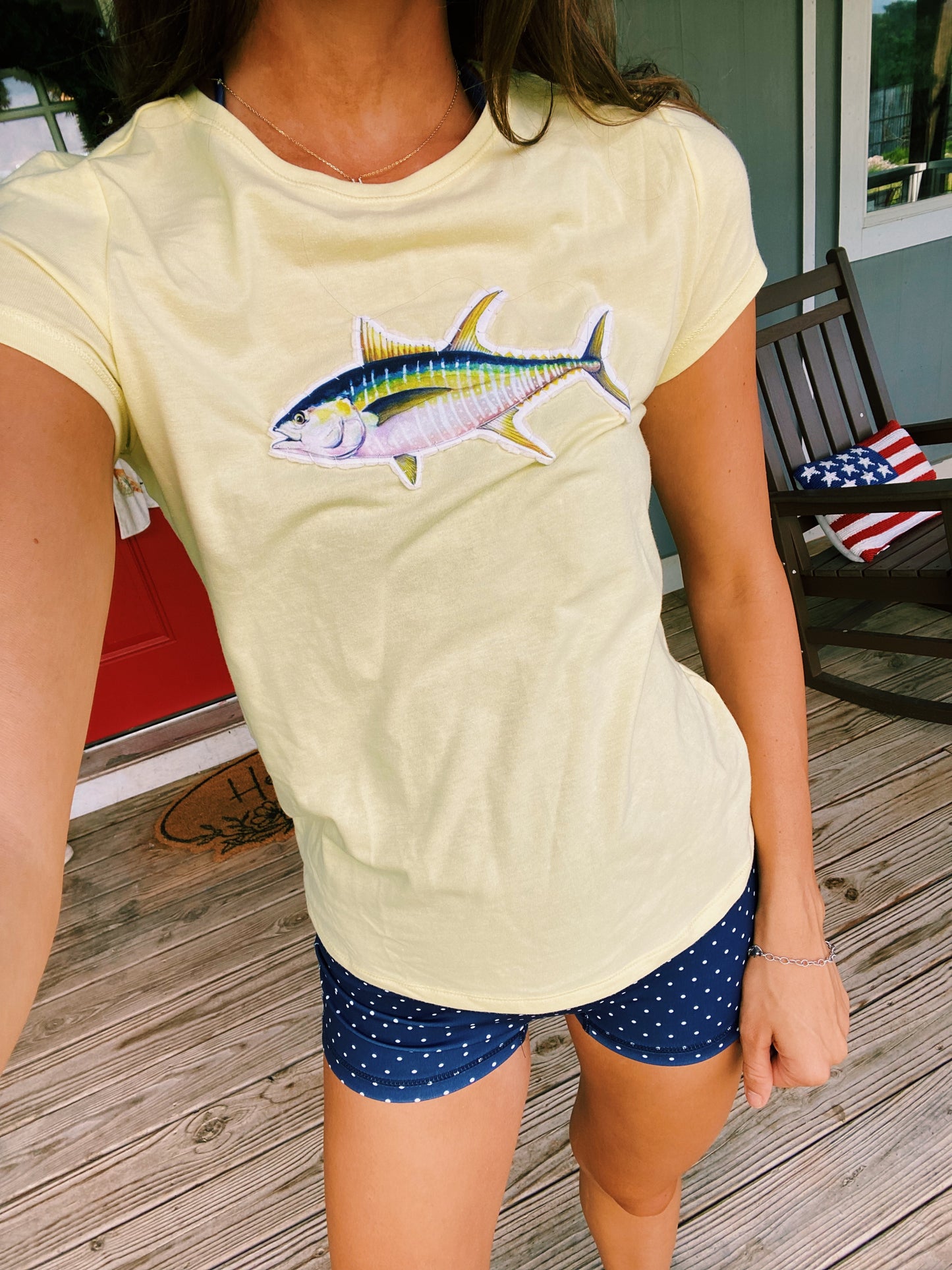 butter yellow tuna baby tee