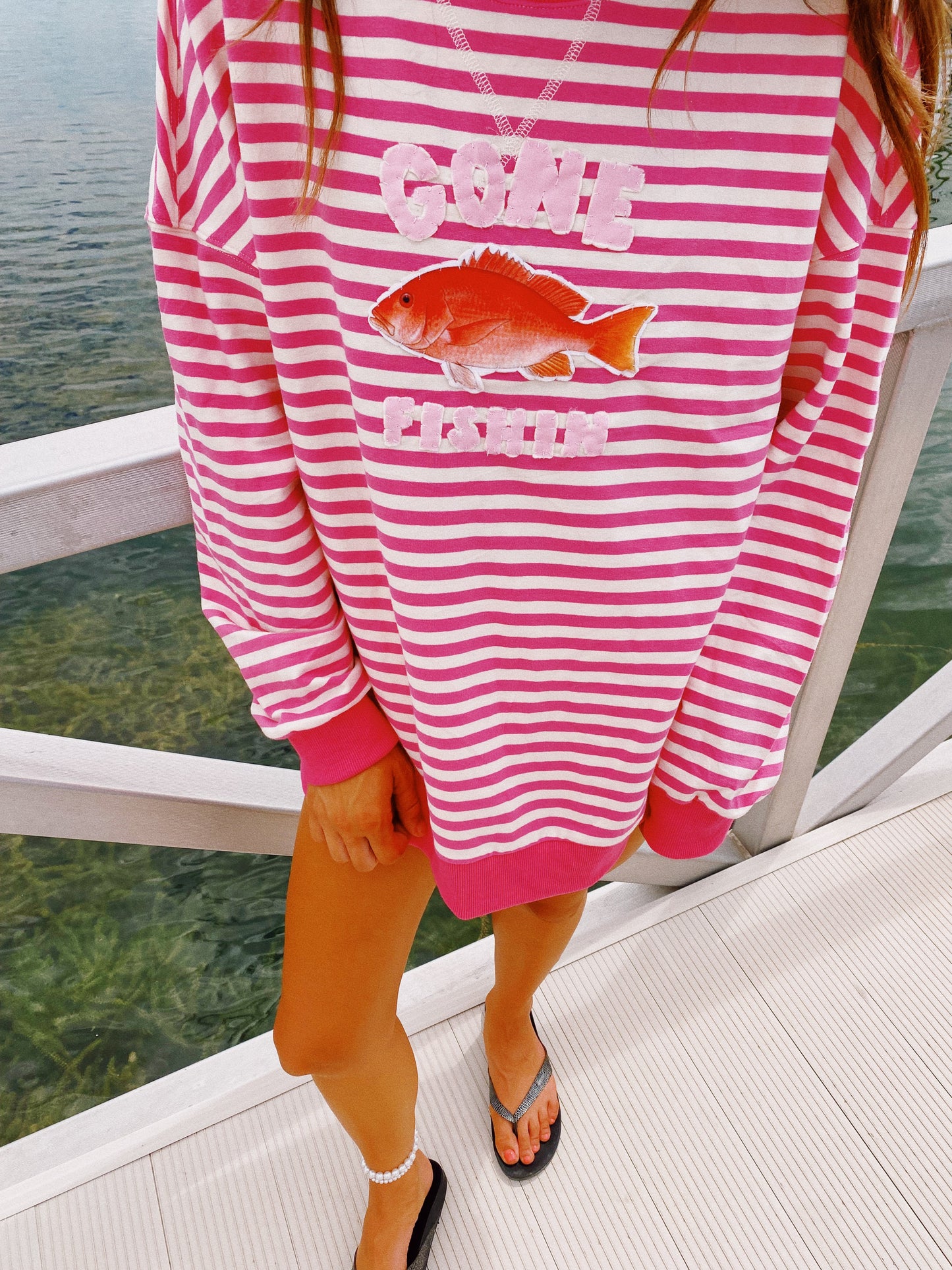 pink stripe snapper fishin crew