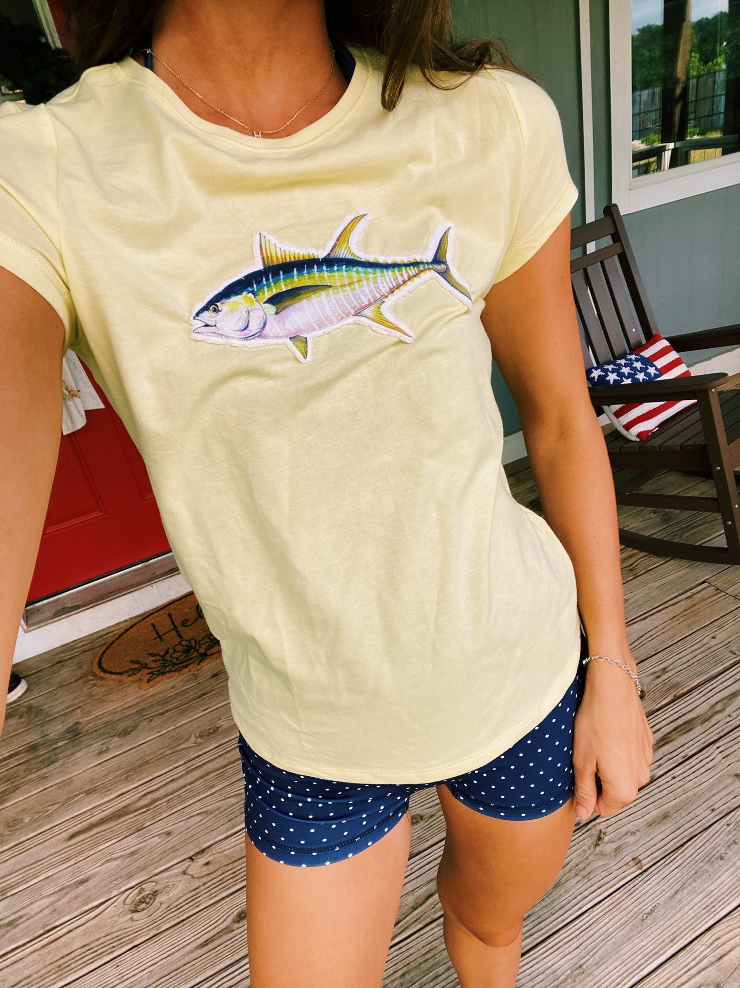 butter yellow tuna baby tee