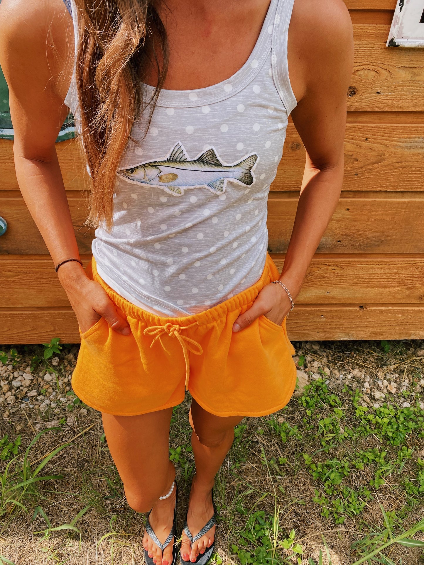 Polkadot snook tank in ash