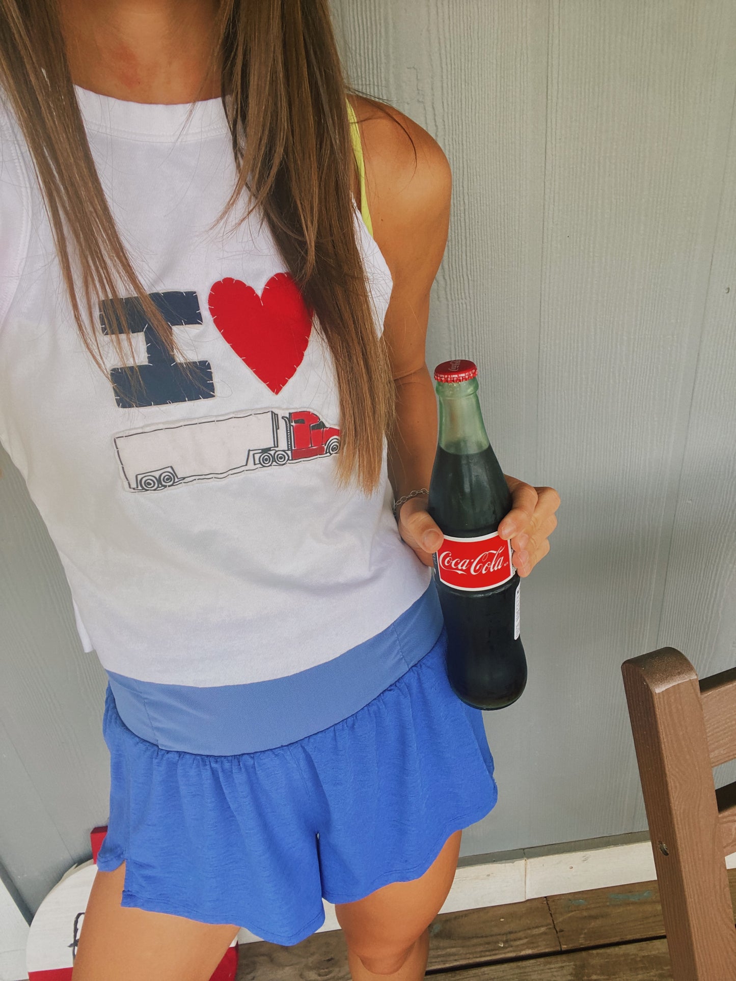 I ❤️ trucks cropped tank