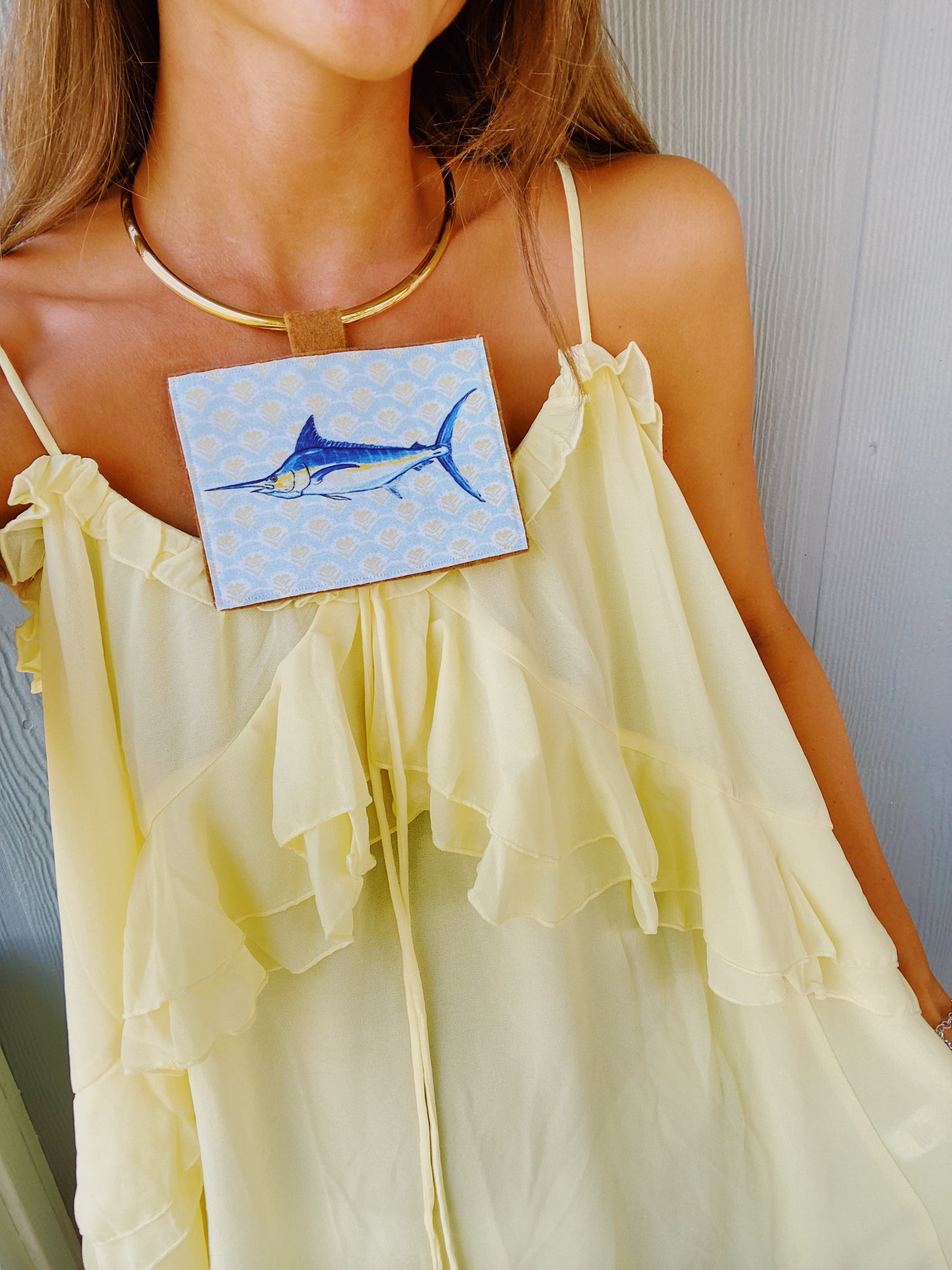 Marlin stamp necklace