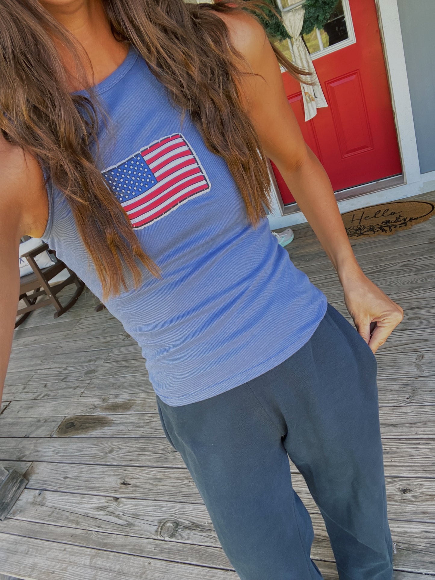 denim flag tank
