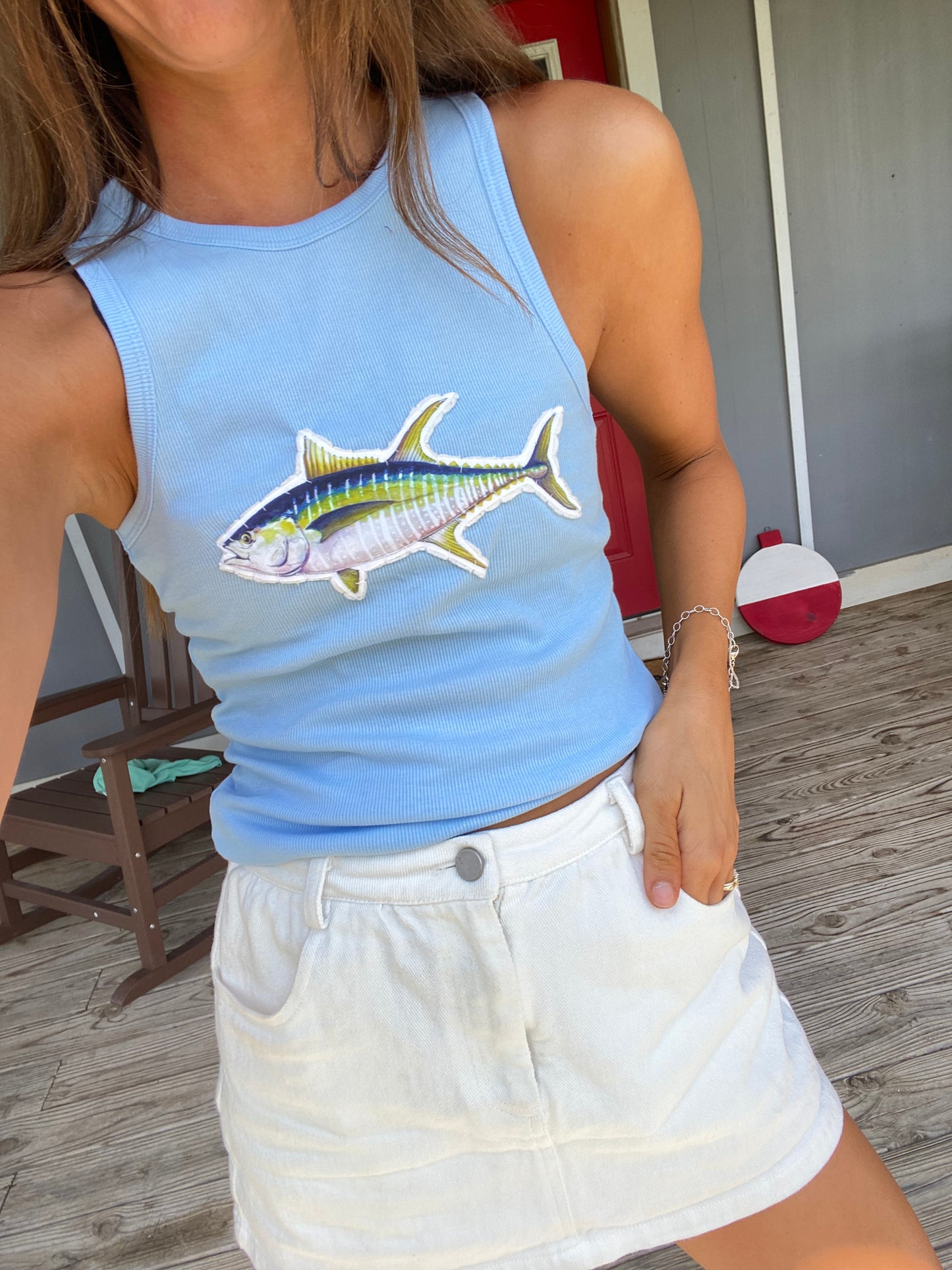 Baby blue tuna tank