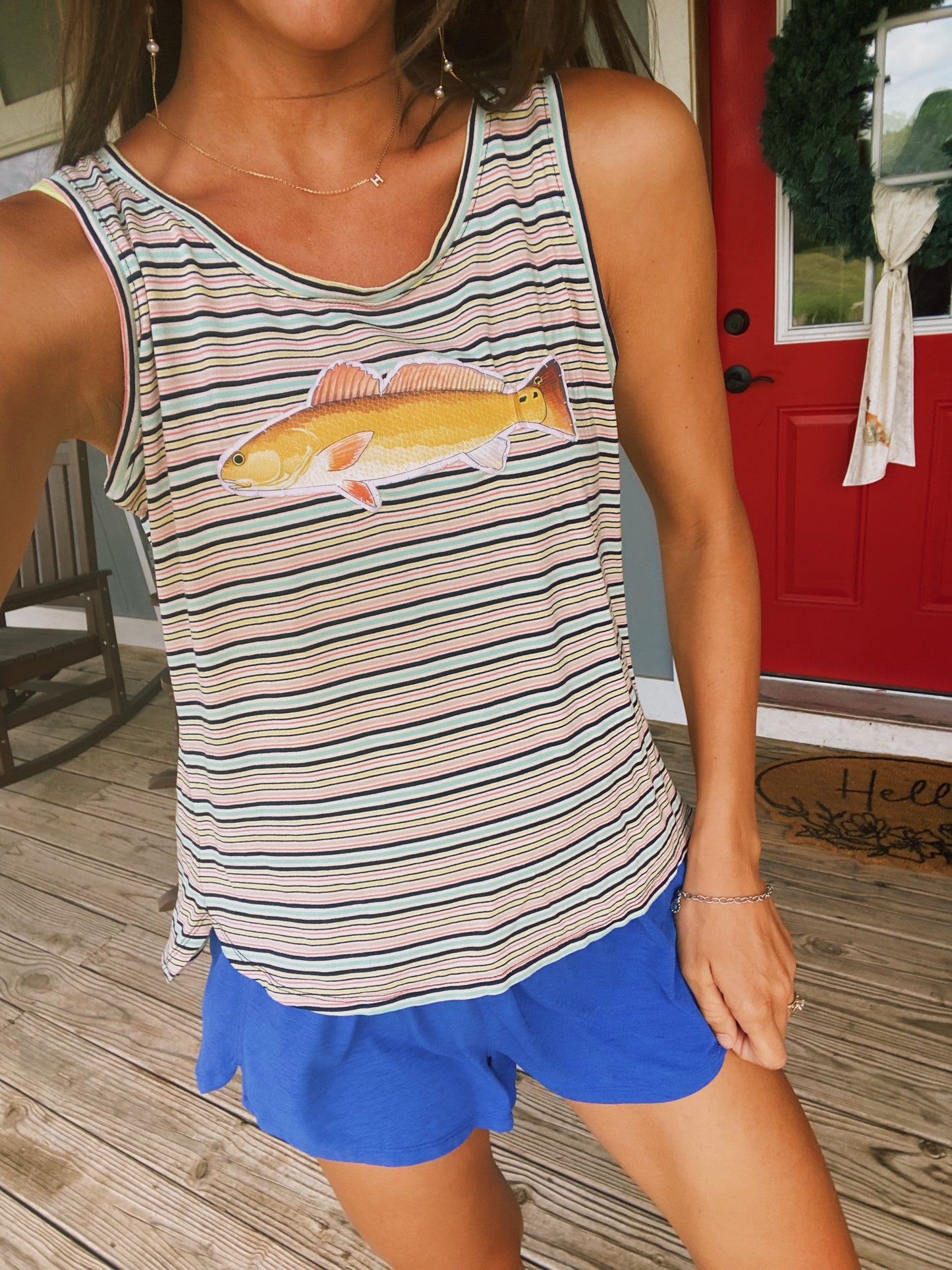 Rainbow striped redfish tank