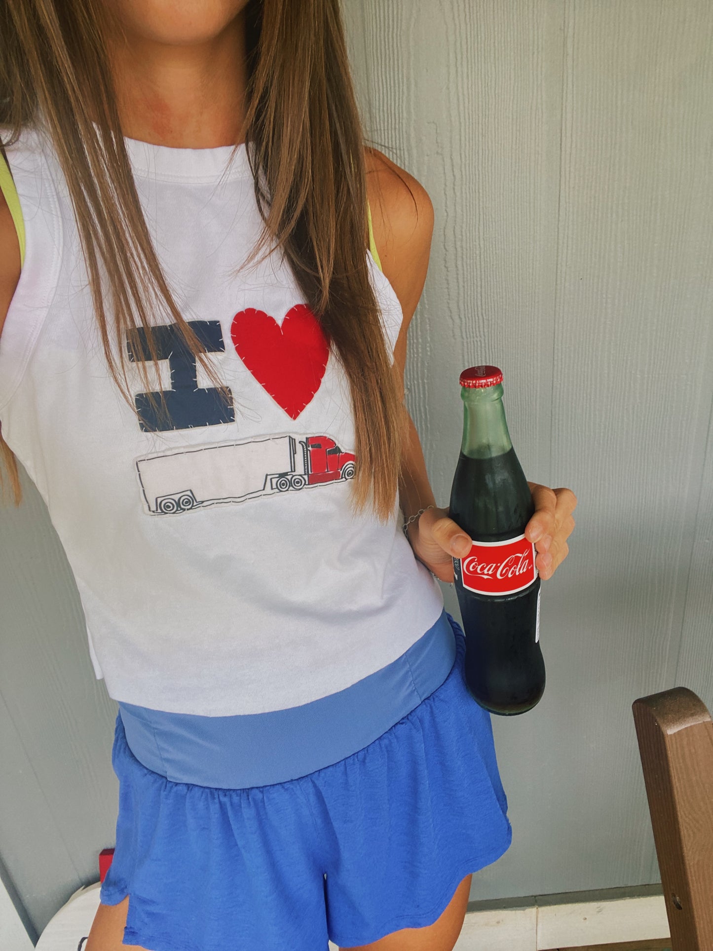 I ❤️ trucks cropped tank