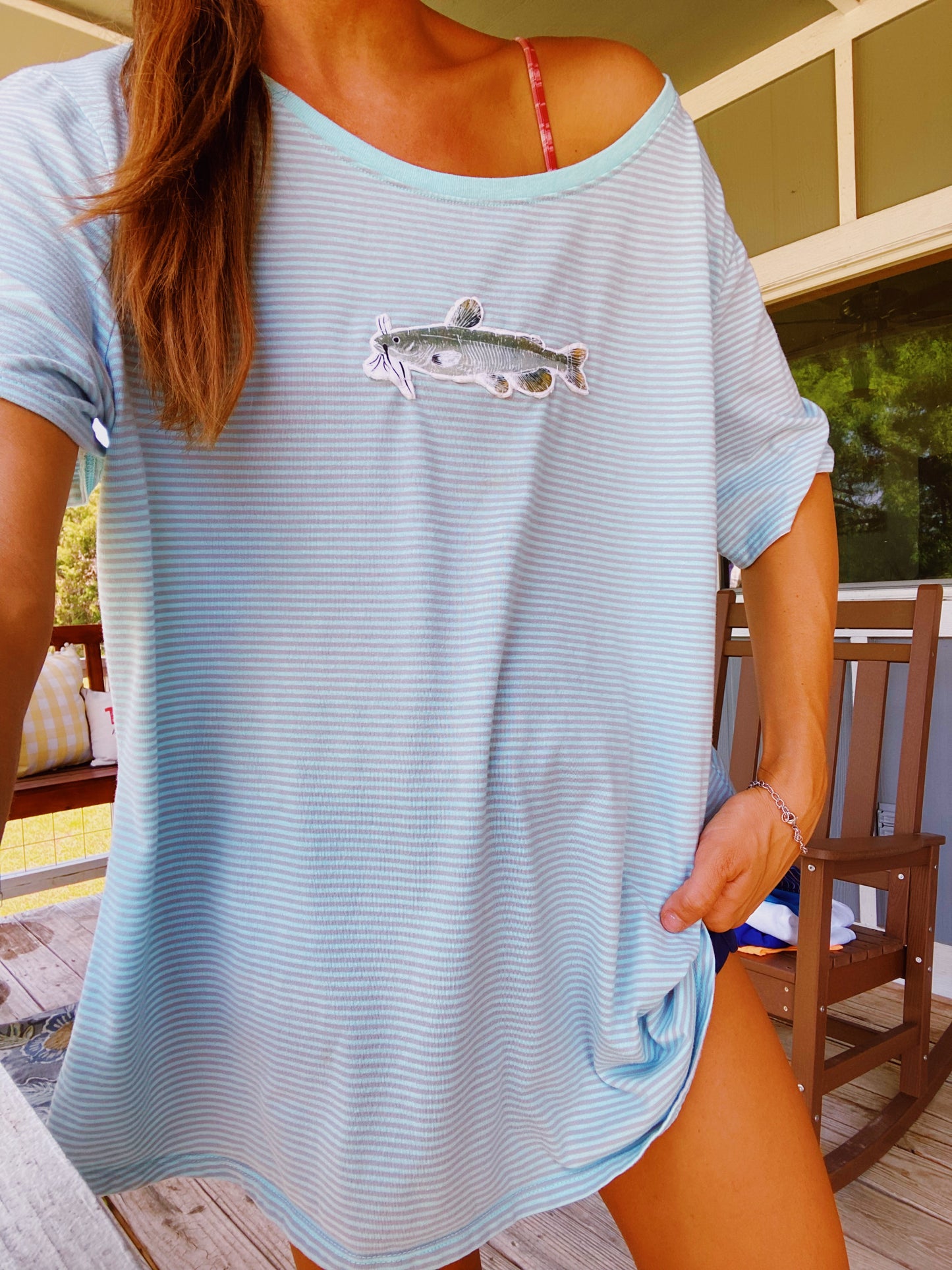 Striped catfish tee