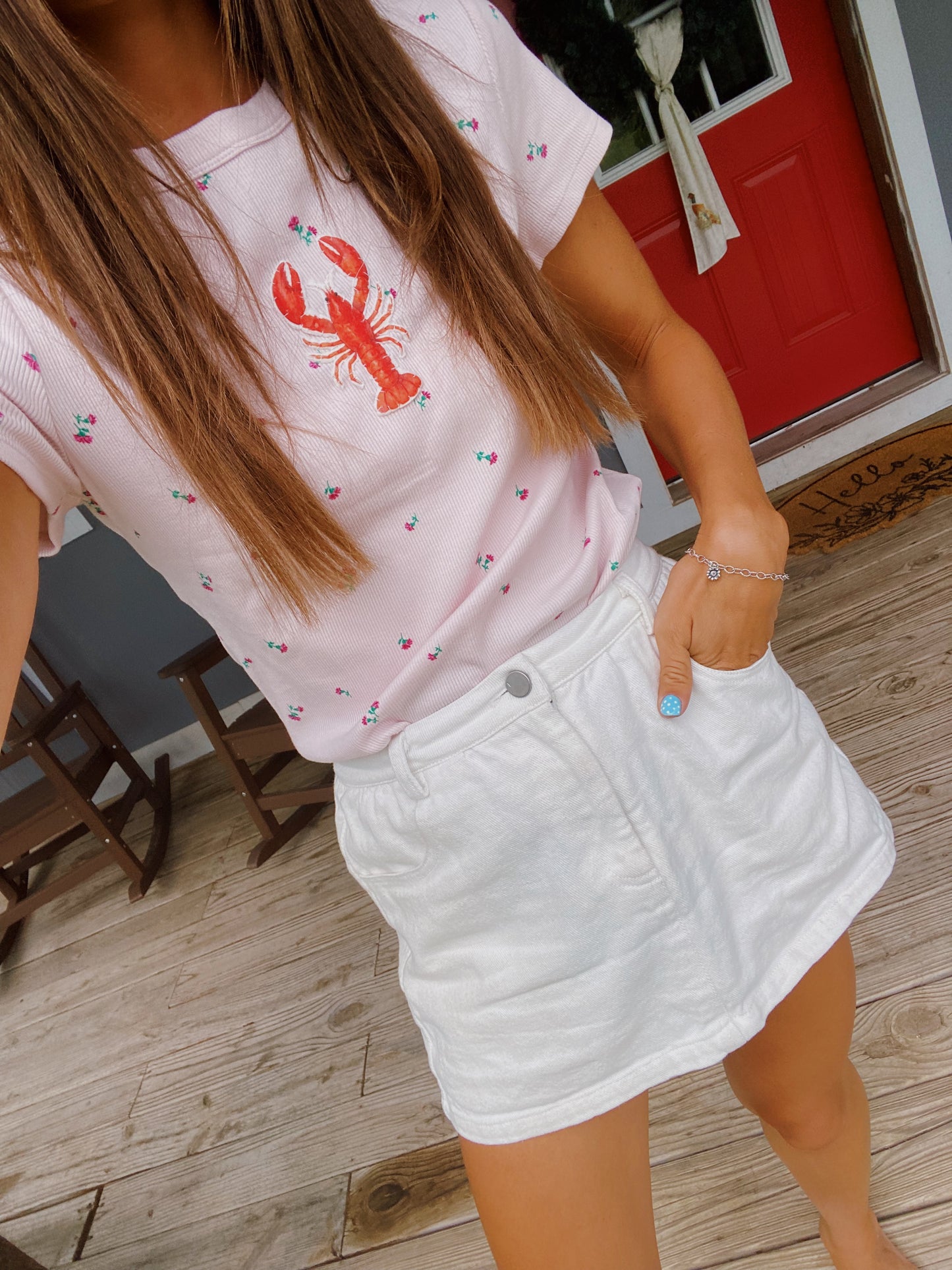 Floral crawfish baby tee