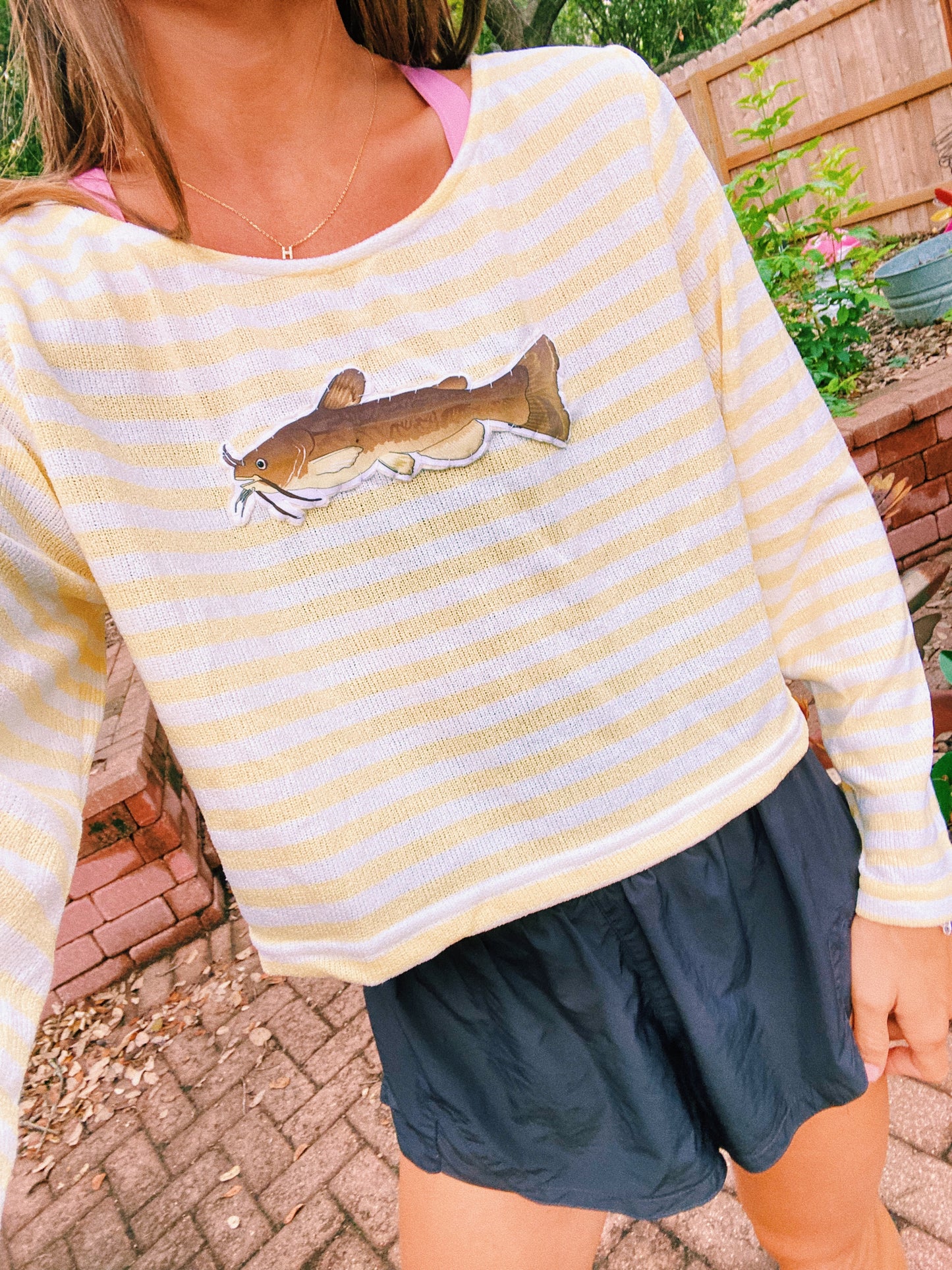 Yellow striped catfish sweater
