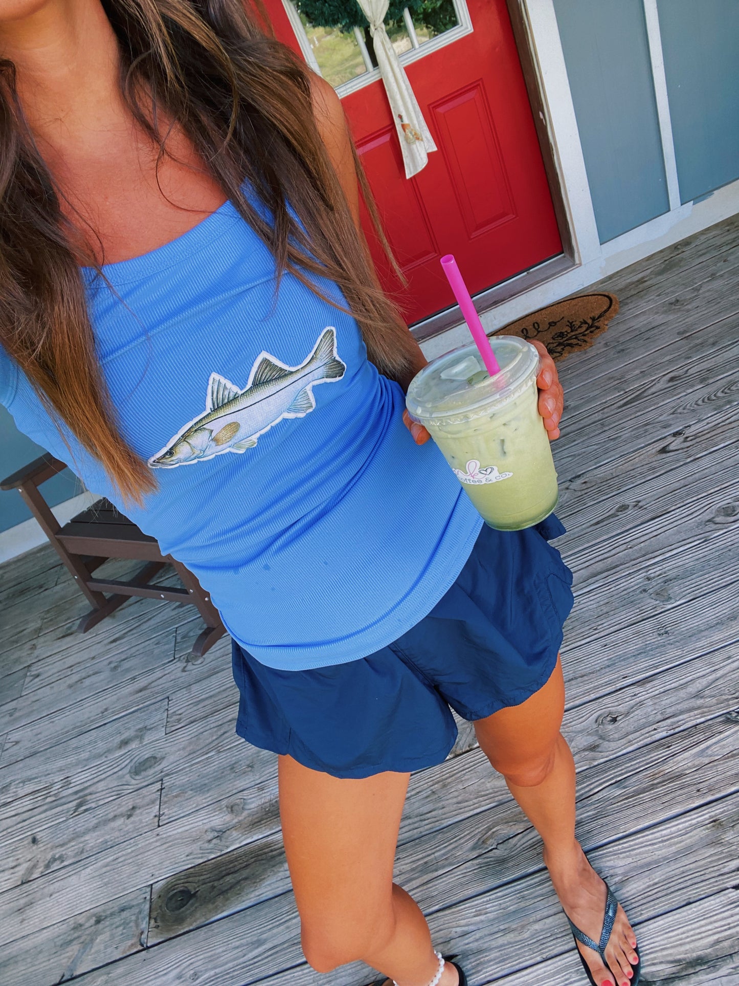 Blue snook tank in blue