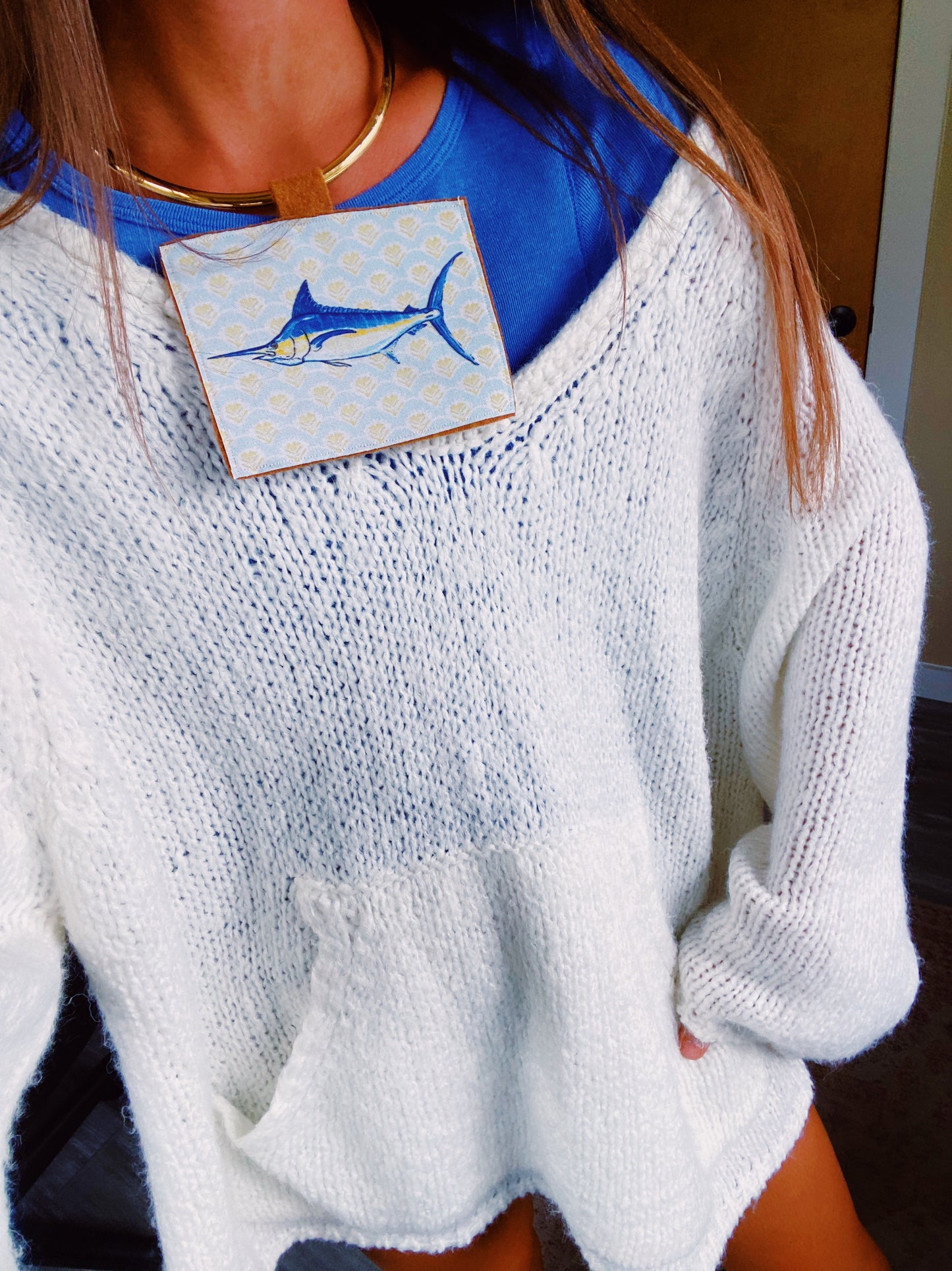 Marlin stamp necklace