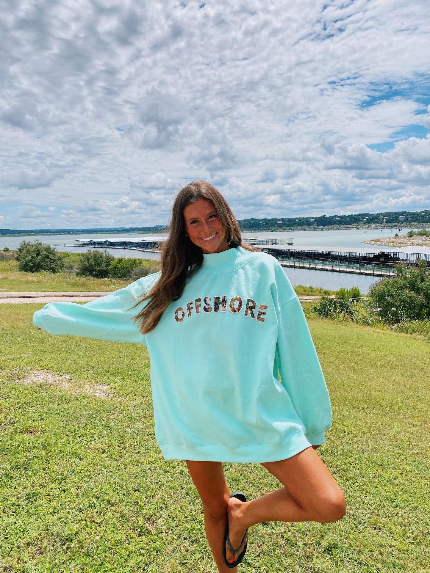 Offshore mockneck in mint green