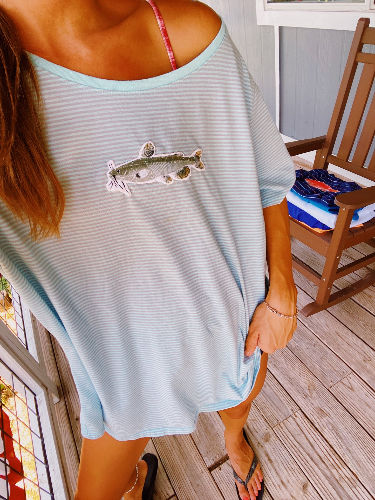 Striped catfish tee